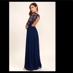 Navy Blue Lace Dress